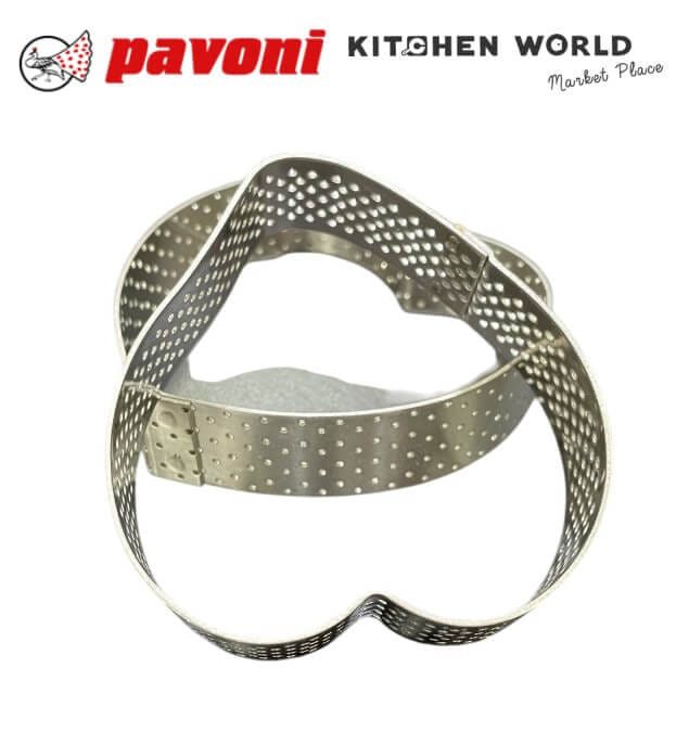 พิมพ์เค้กสแตนเลสทรงหัวใจเจาะรู PAVONI BW1436-14 ขนาด 7.5 ซม.